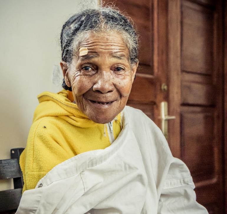 Old Nepali Woman before cataract surgery