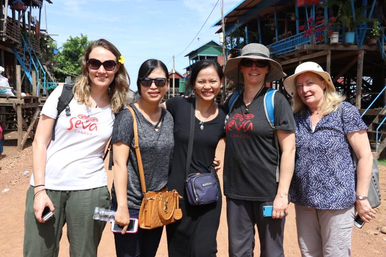 Gloria with Seva staff and translators in Cambodia