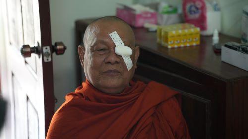 Doung Loum Cambodian Monk with an eye patch photo by Dr. John Judson.jpg