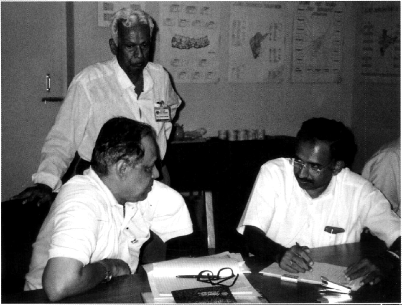 Dr. V, Nagarajan and Thulsi at Aravind