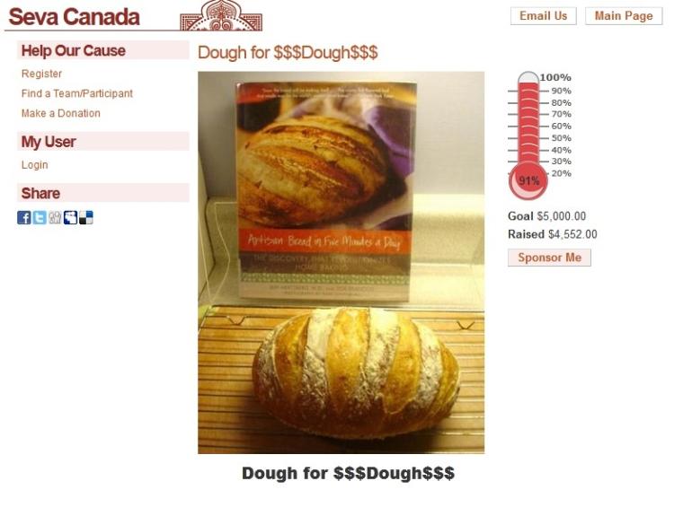 Image of Pat's Dough for $$$Dough$$$ fundraising page on seva.ca