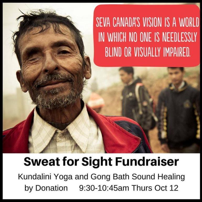 The Yoga Root's event poster for their Sweat for Sight class