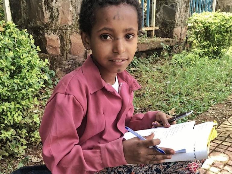 Ethiopian schoolgirl by Ellen Crystal