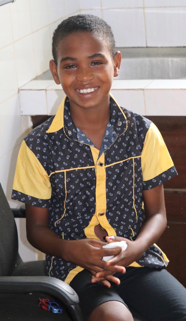 Malagasy boy Jaonah after surgery 