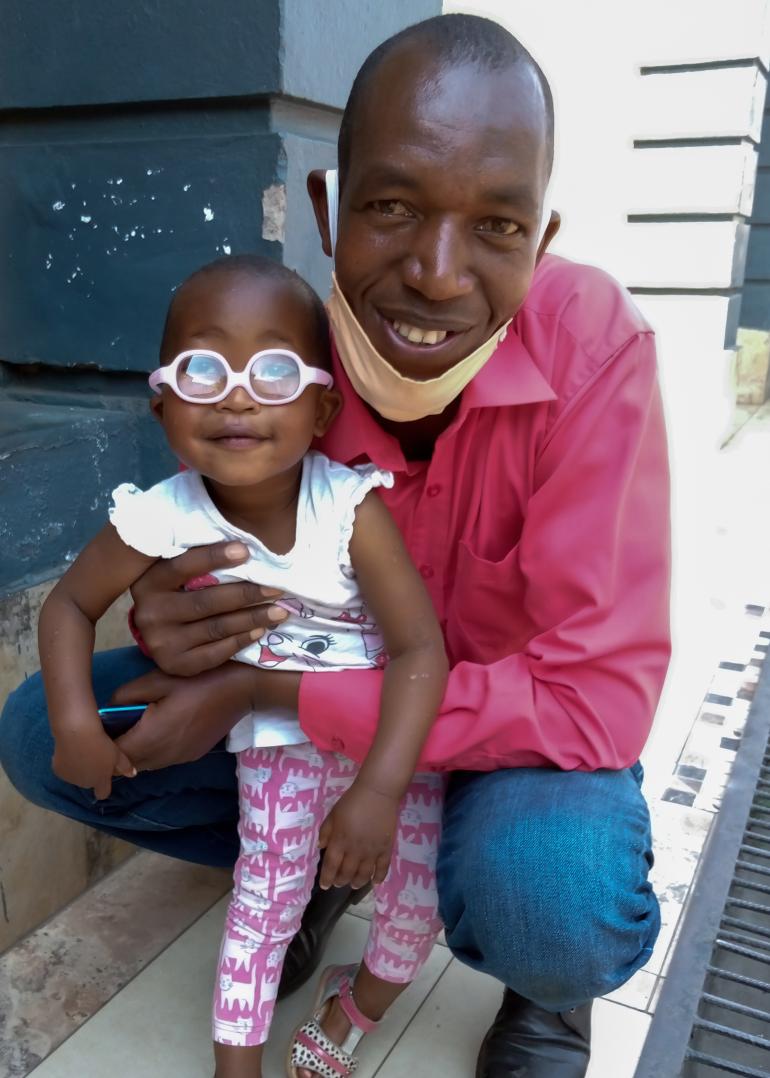 Lilia and her father in Burundi