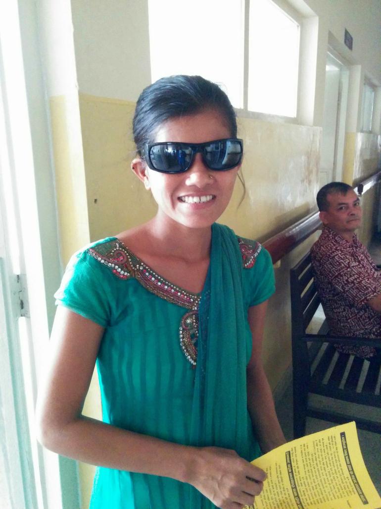 Anita cataract patient Nepal post surgery 