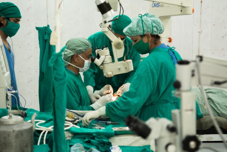 Chamsuri in Nepal undergoing cataract surgery by Eric Sanderson 