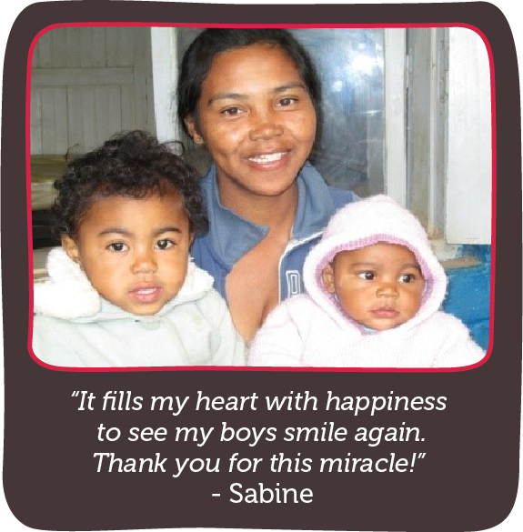 Sabine and two sons photo and quote