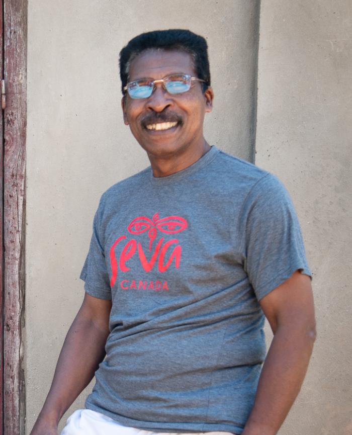 Dr. Richard Madagascar wearing Seva Canada t-shirt