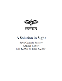2003-2004 Seva Canada Annual Report Cover