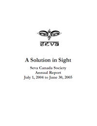 2004-2005 Seva Canada Annual Report Cover
