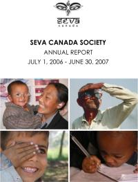 2006-2007 Seva Canada Annual Report Cover