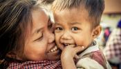 Cambodian mother and son by Ellen Crystal