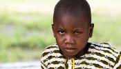 Young boy in Benin with parasite