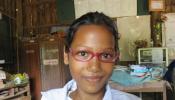 Thuon a Cambodian girl with pink glasses 