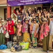 Cambodians celebrating a cataract and surgical treatment camp