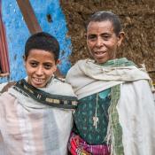 Tejitu and her mother in Ethiopia