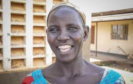Molly Atim in Uganda smiling