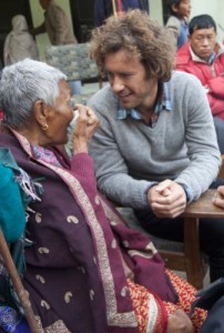 Blake Mycoskie in Nepal seeing the Seva eye care programs