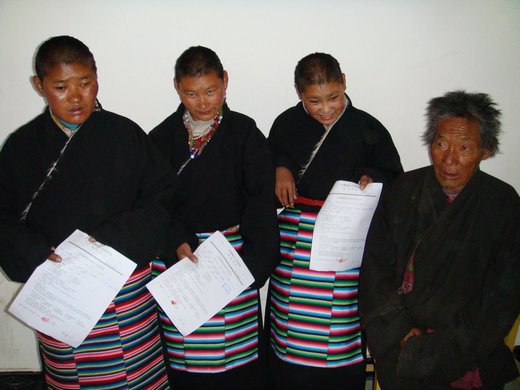 3 Tibetan sisters after eye testing