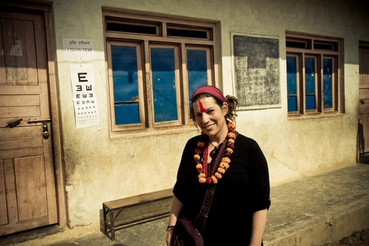 Ellen Crystal in Gulmi Nepal at a school screening 