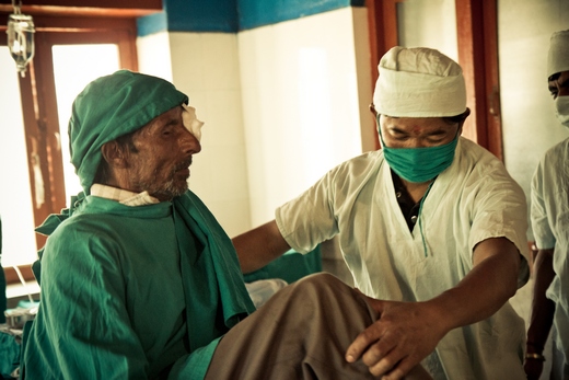 Helping a patient at Eye Camp Nepal-4084