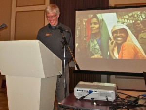 Dr. Ken Bassett speaking at Seva Canada's 30th Annversary AGM to RP Kandel 